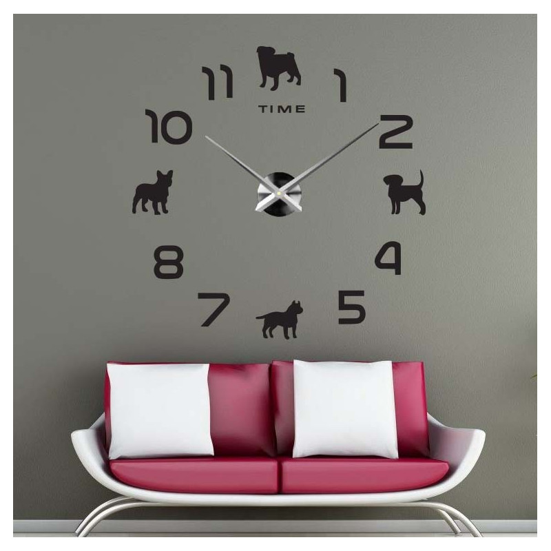 Sentop - DIY Wall clock dog and black SZ069