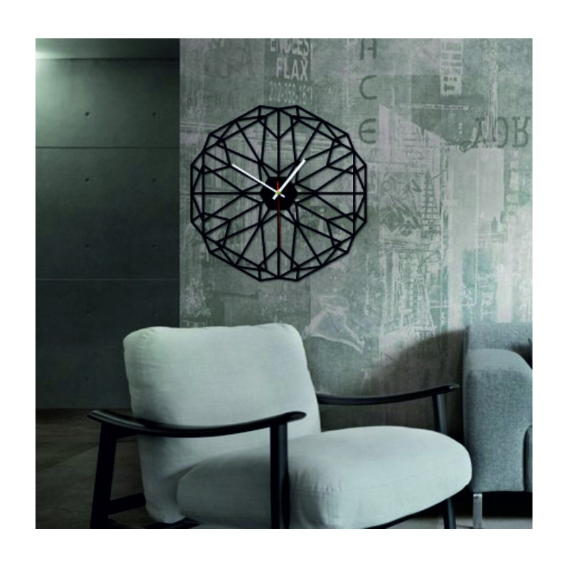 SENTOP - Wall clock geometric plexiglass TOMARR and black X0097