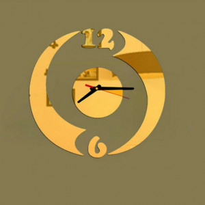 Mirror wall clock gold. Gold is yours.