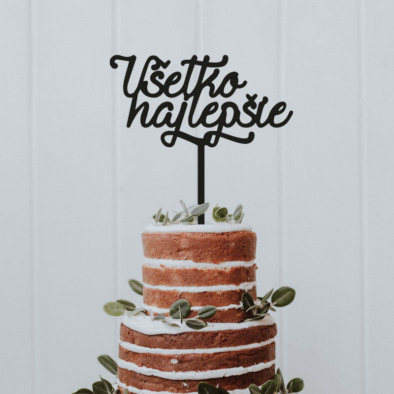 Plastic topper - cake decoration "Happy birthday" - Size 138 x 180 mm