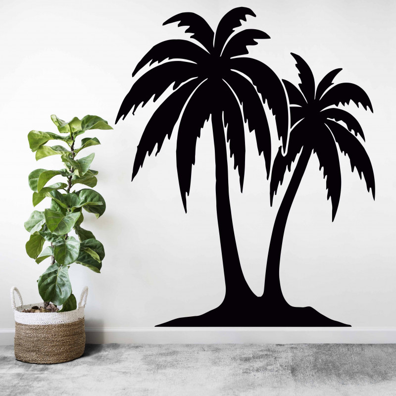 Carved painting on the wall of a palm tree - TROPICAL | SENTOP