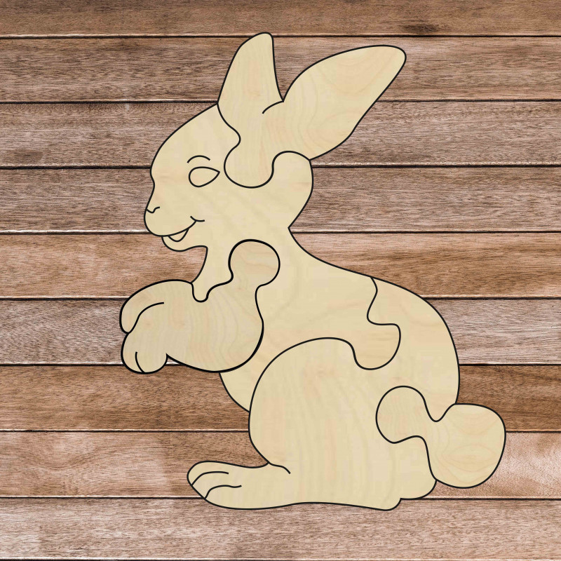 Wooden montessori educational puzzle - Bunny | SENTOP H020 Poplar