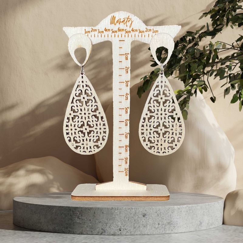 Wooden hanging earrings JULIEN - MONATY | SENTOP