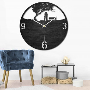 Wooden clock - couple in...