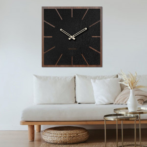 Wooden wall clock HDF Walnut - up to 50 x 50 cm