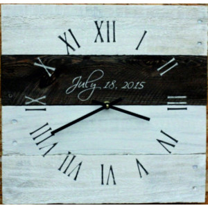 Wooden clock on the wall of wood clock, large clock