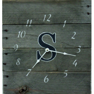 Wooden clock on the wall of wood clock, large clock