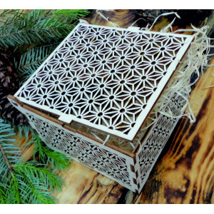 Vintage wooden box - Easy, size: 12,6x12,6x8,2 cm, folded