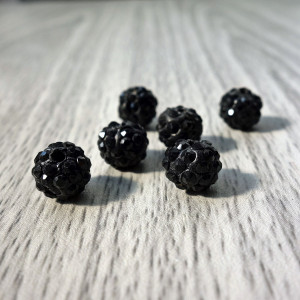 Shamballa bead - black FI 10 mm