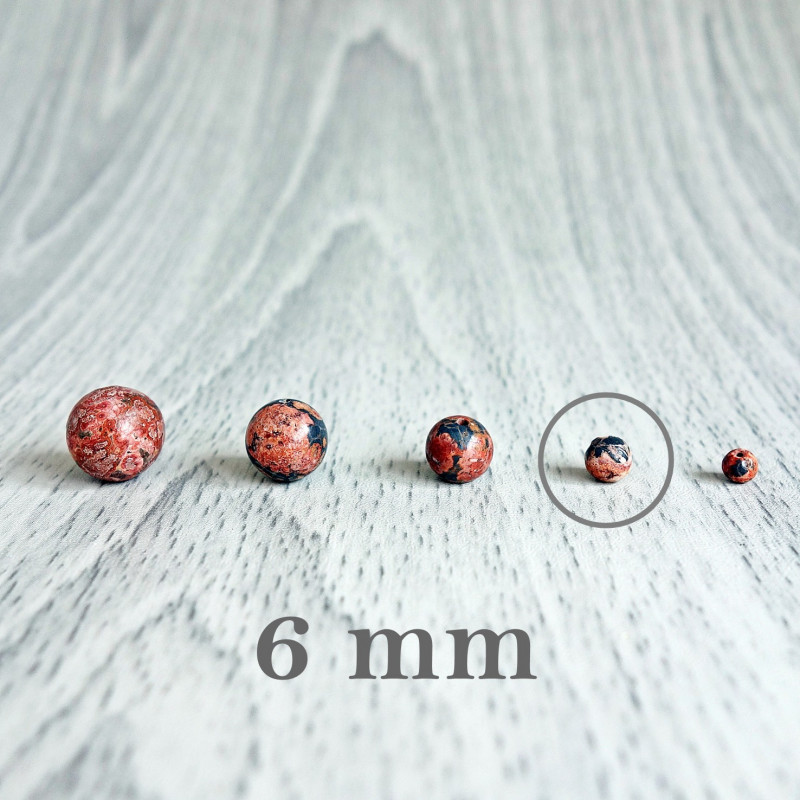 Jasper leopard - bead mineral - FI 6 mm