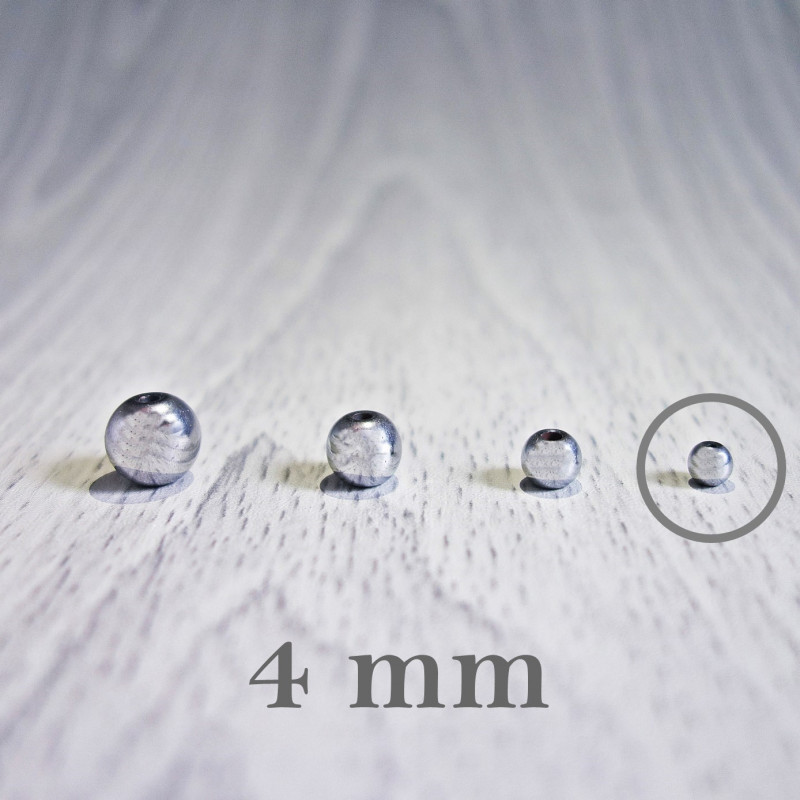 Hematit light - bead mineral - FI 4 mm
