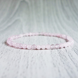 Bracelet - rose quartz - Ø FI 4 mm