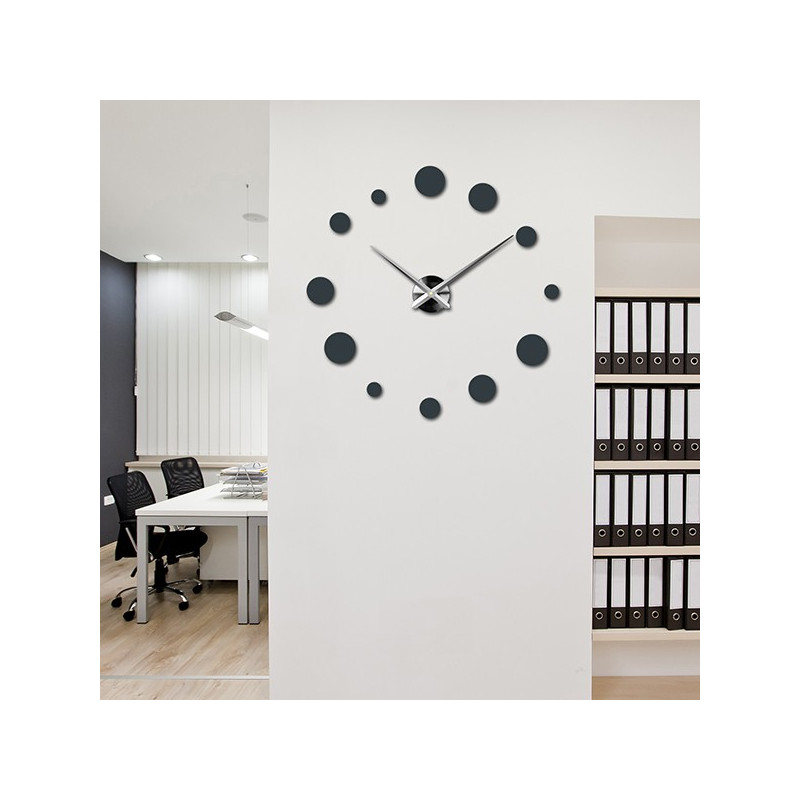 Large wall clock dot (modern clock on wall) DEKORAJ