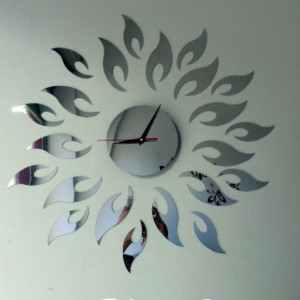 Wall Clock Mirror Sun, 42x42 cm