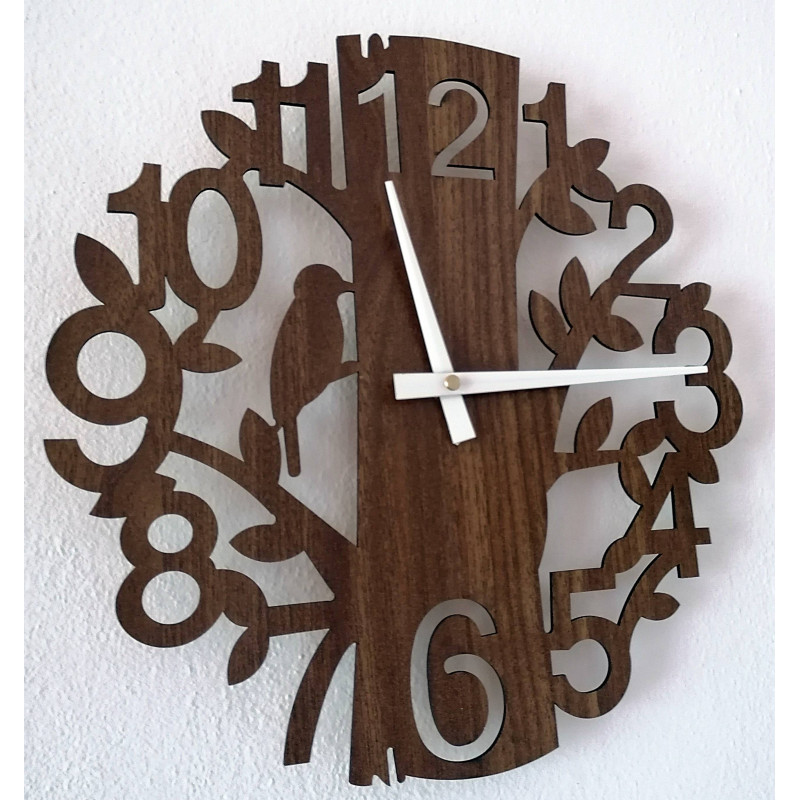 Wooden wall clock nature from HDF HORICA