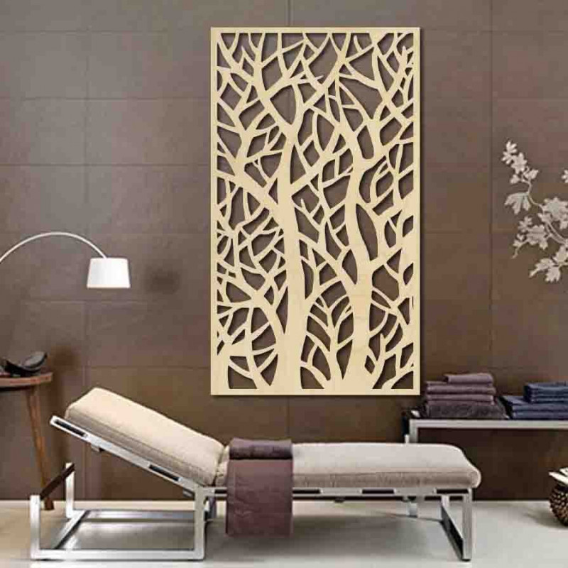Wall painting of a tree made of wooden plywood Topoľ LÝDIA